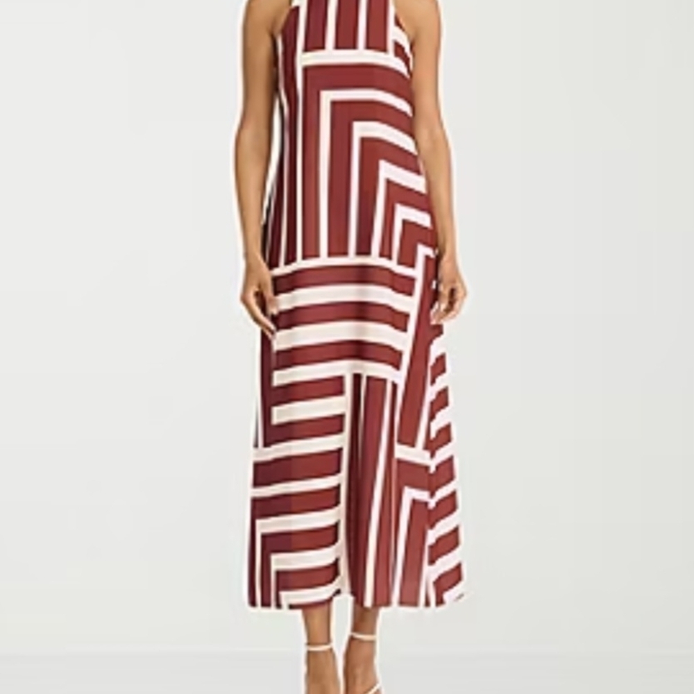 Clover And Sloane Womens Sleeveless Geo Linear Maxi Dress, Size 10 NWT